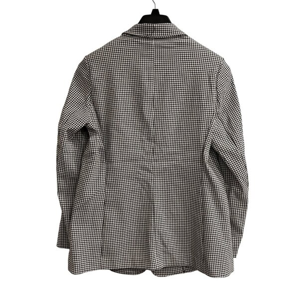 Anne Klein Blazer Womens M Black Houndstooth One Button Jacket Classic Capsule - Picture 2 of 8